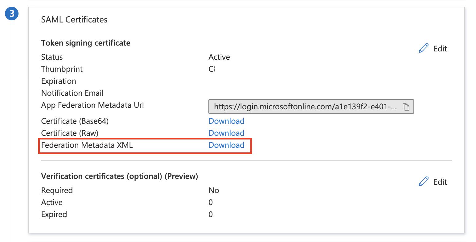 Download the Metadata XML information